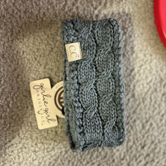 C.C Children's Kids' Winter Warm Cable Knit Fuzzy Lined Ear Warmer Headband - Picture 3 of 3